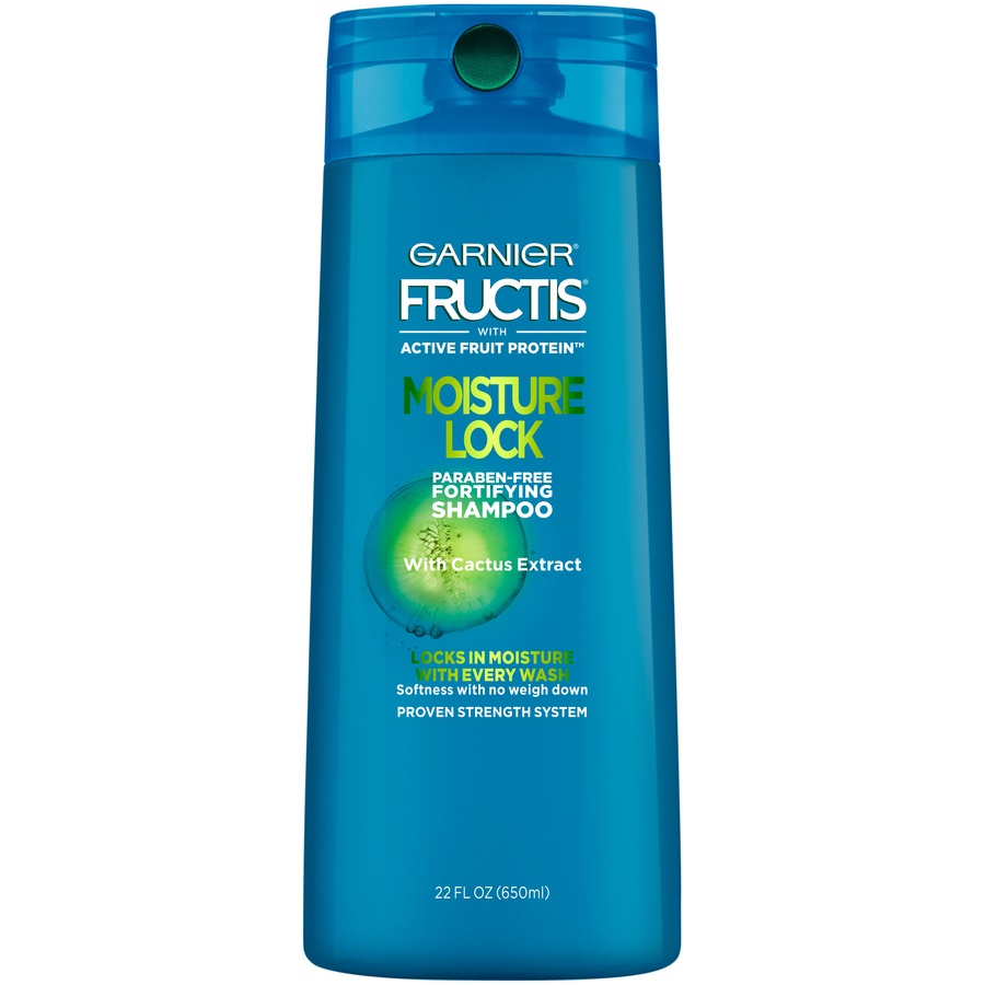 slide 1 of 1, Garnier Fructis With Active Fruit Protein Moisture Lock Fortifying Shampoo With Cactus Extract, 22 oz