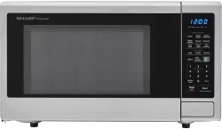 Sharp Stainless Steel Carousel Countertop Microwave Oven - Silver/Black
