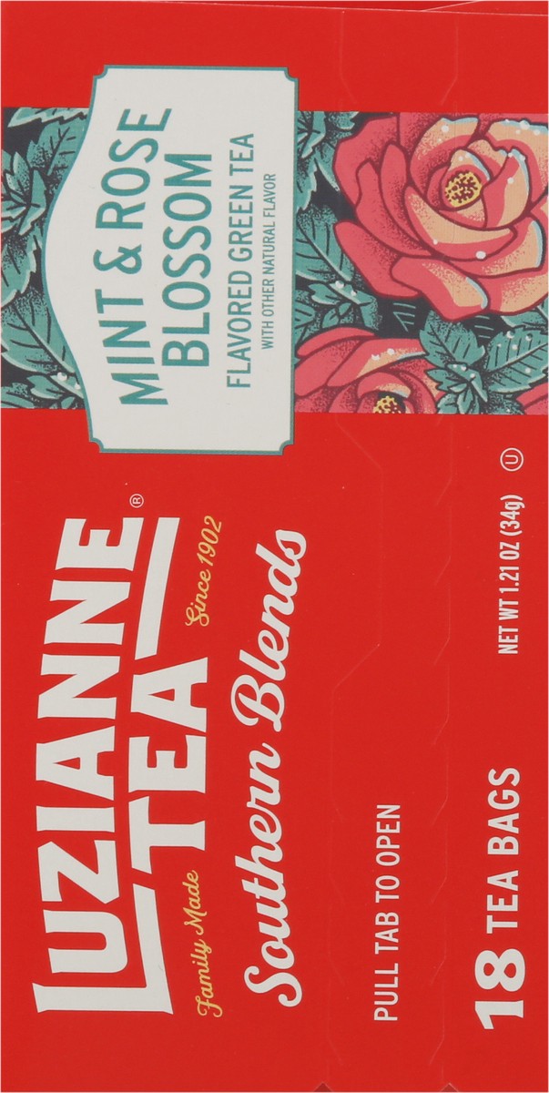 slide 2 of 16, Luzianne Southern Blends Mint & Rose Blossom Green Tea 18 Bags, 18 ct