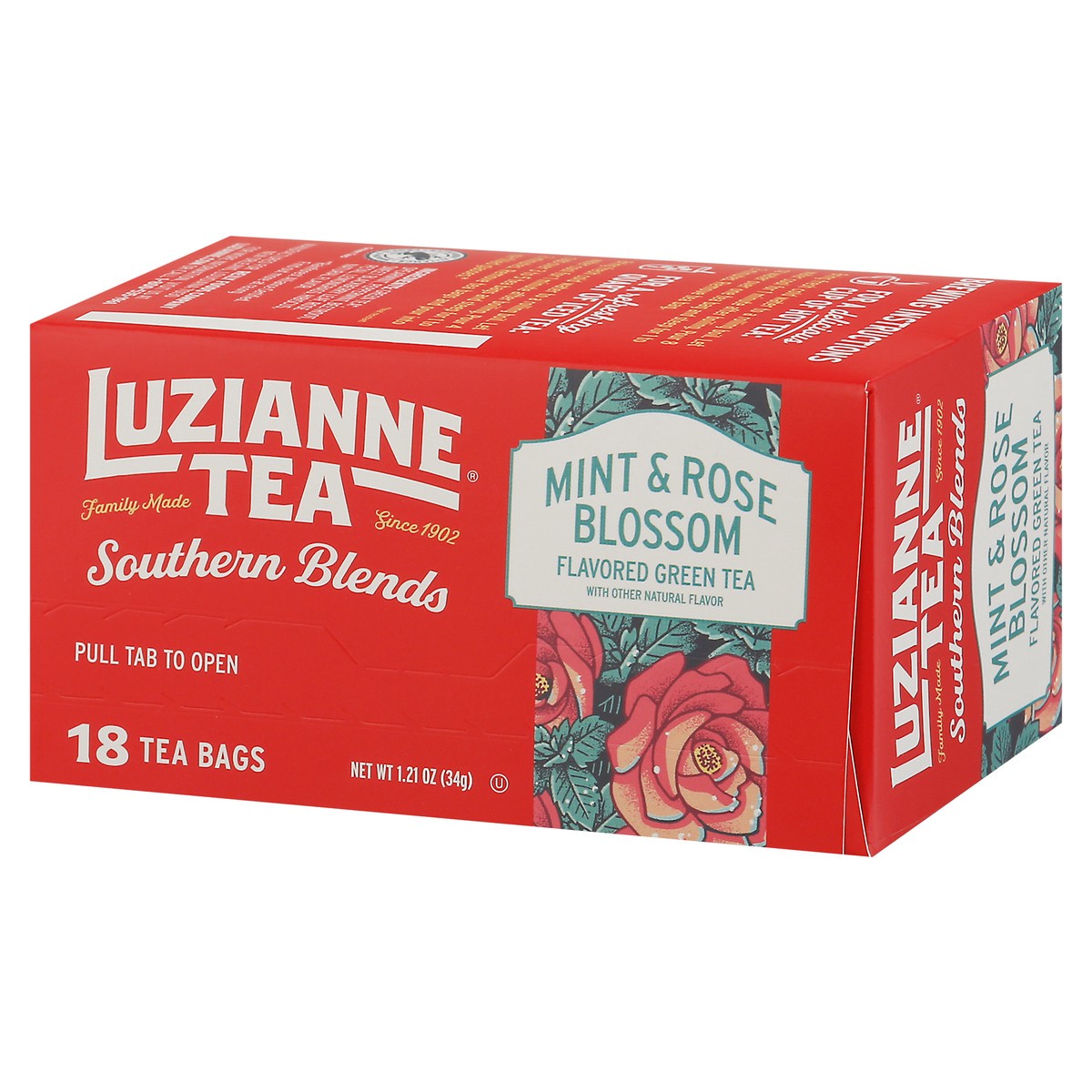 slide 10 of 16, Luzianne Southern Blends Mint & Rose Blossom Green Tea 18 Bags, 18 ct