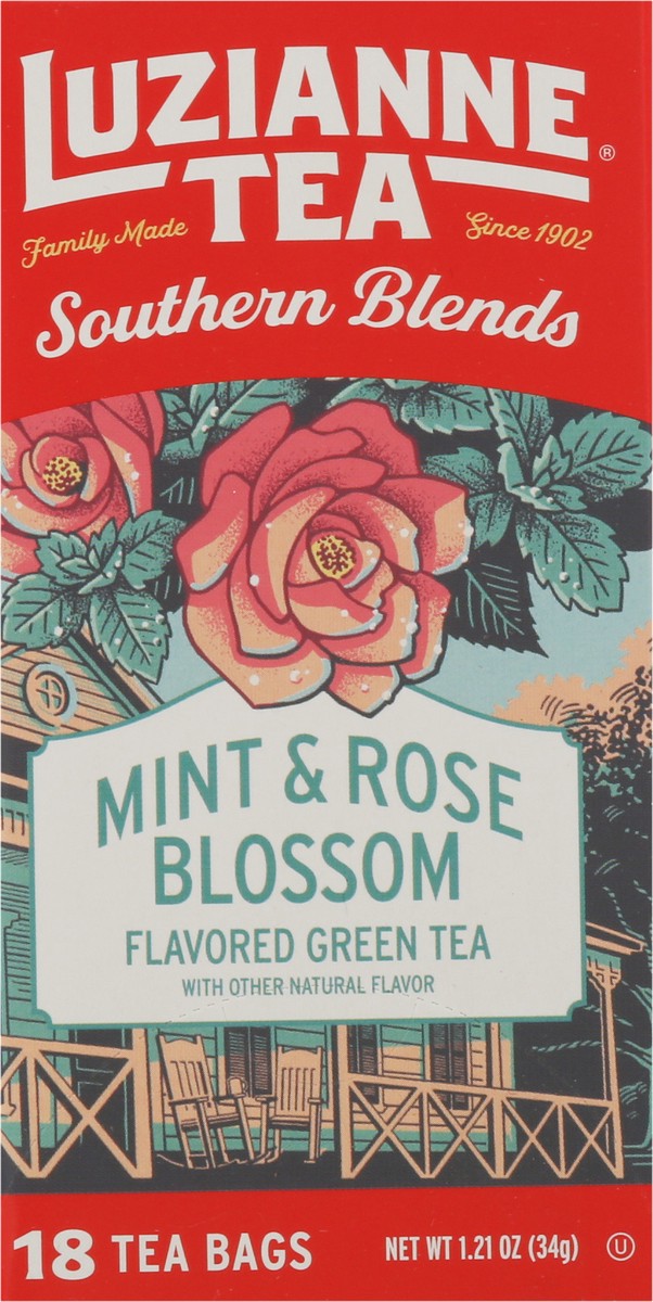 slide 3 of 16, Luzianne Southern Blends Mint & Rose Blossom Green Tea 18 Bags, 18 ct