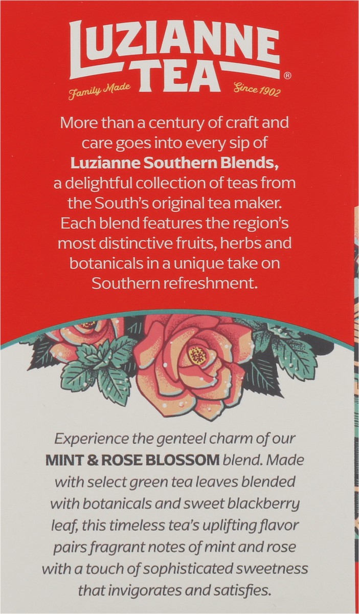 slide 4 of 16, Luzianne Southern Blends Mint & Rose Blossom Green Tea 18 Bags, 18 ct