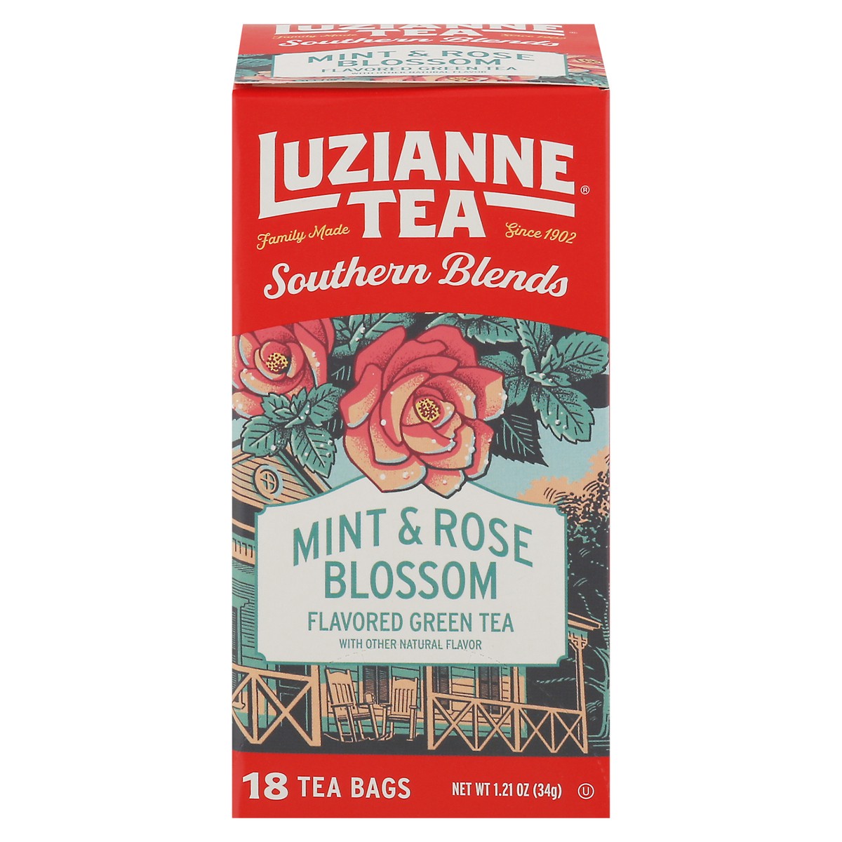 slide 11 of 16, Luzianne Southern Blends Mint & Rose Blossom Green Tea 18 Bags, 18 ct