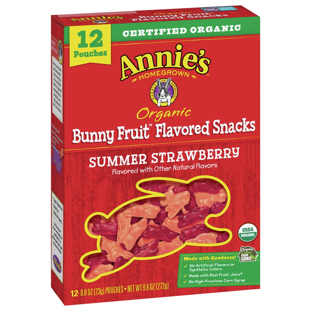 slide 9 of 9, Annie's Organic Summer Strawberry Bunny Fruit Snacks, 12 ct, 9.6 oz, 12 ct