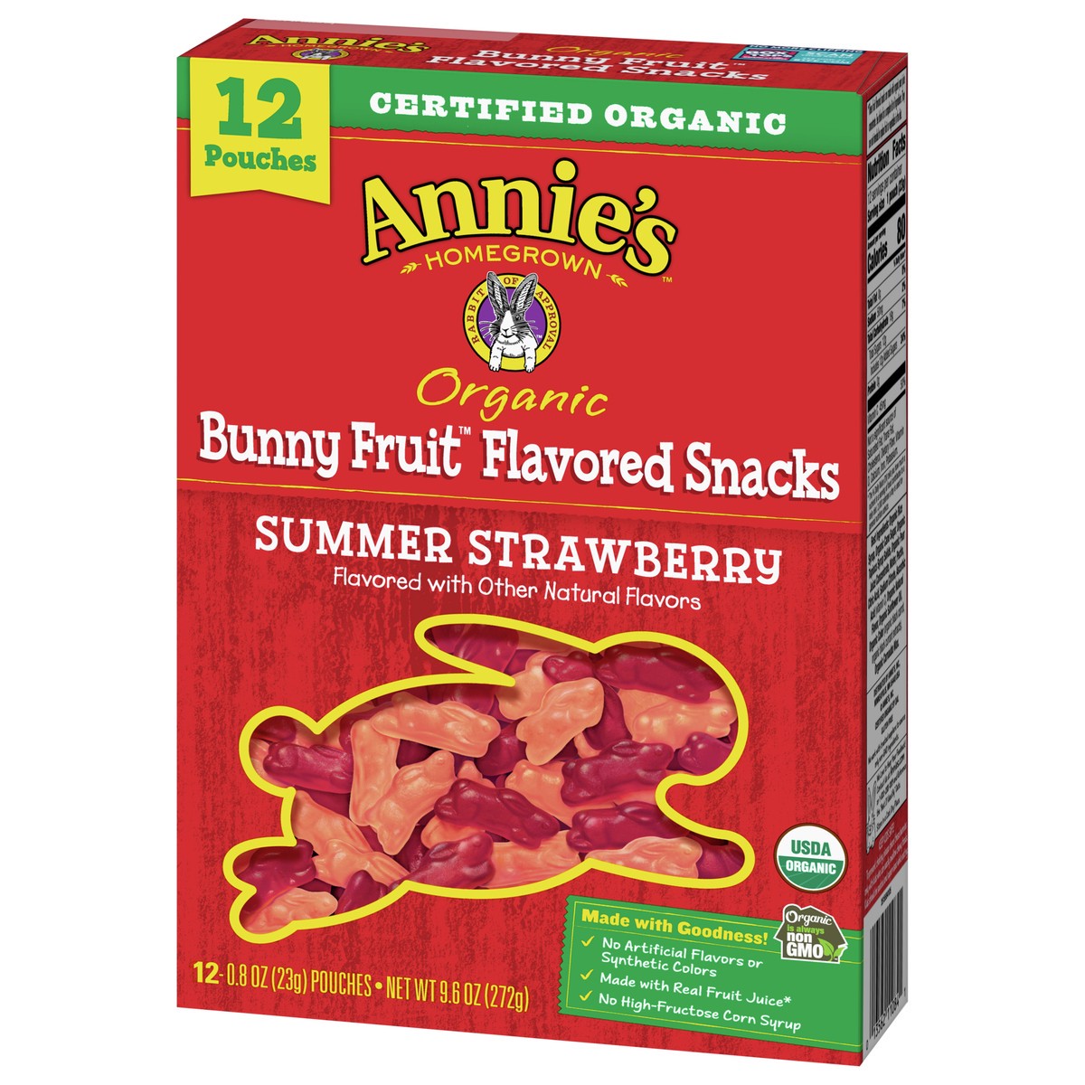 slide 4 of 9, Annie's Organic Summer Strawberry Bunny Fruit Snacks, 12 ct, 9.6 oz, 12 ct