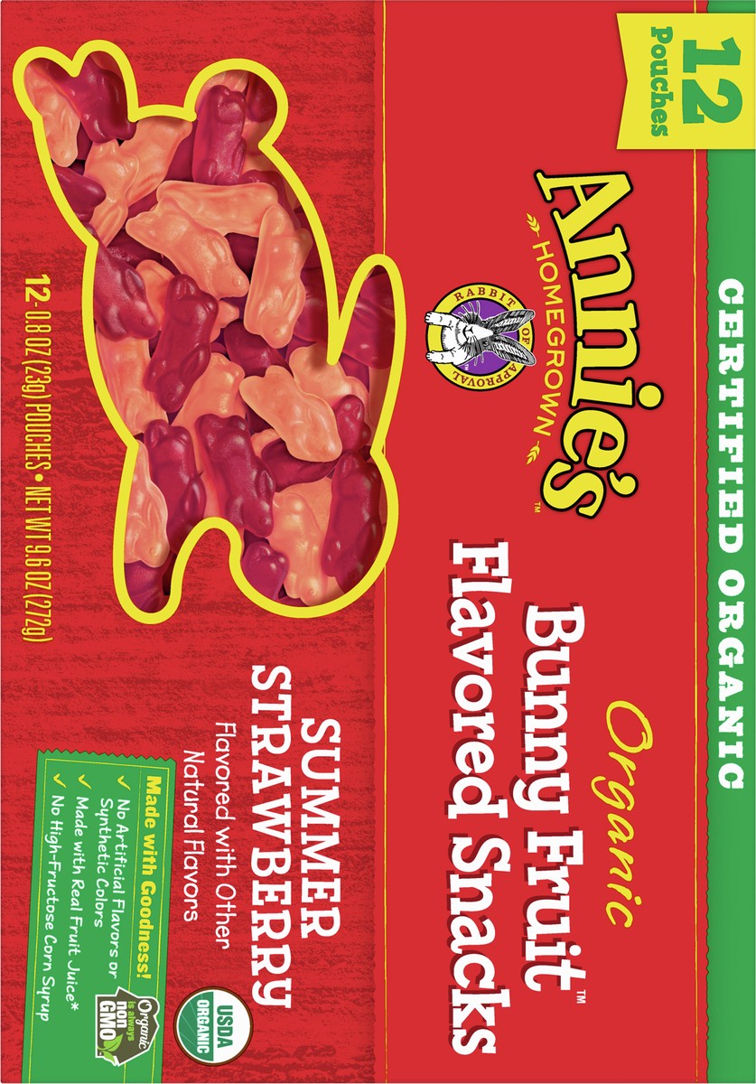 slide 6 of 9, Annie's Organic Summer Strawberry Bunny Fruit Snacks, 12 ct, 9.6 oz, 12 ct