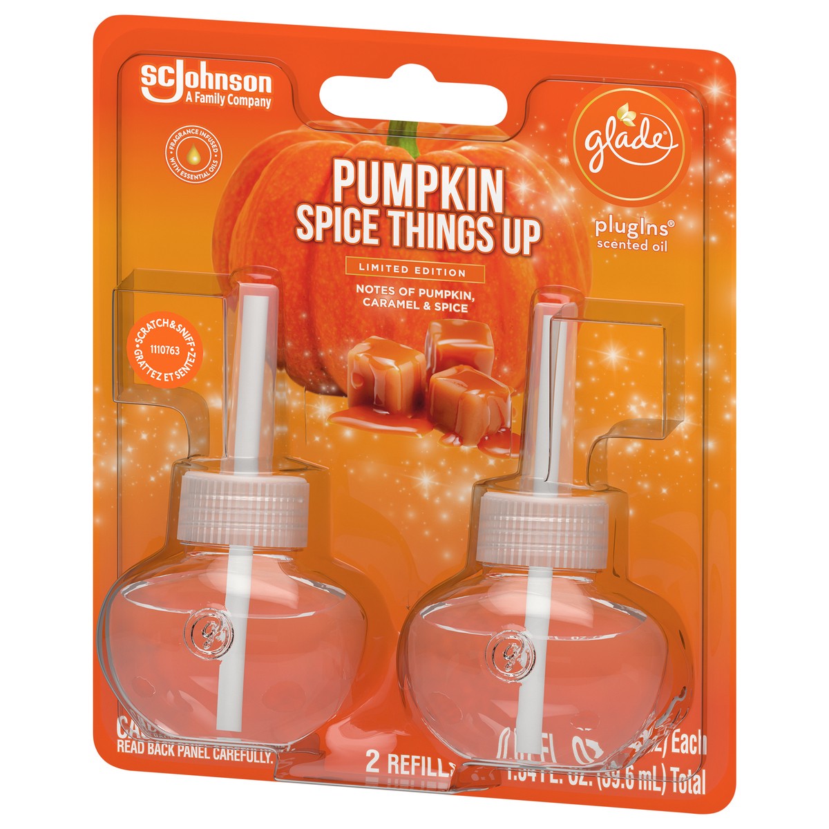 slide 2 of 6, Glade Plug In Refills, 2 Refills, Electric Scented Oil, Pumpkin Spice Things Up, 1.34 fl oz