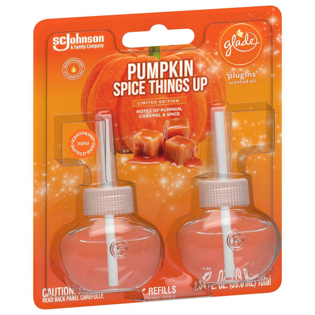 slide 6 of 6, Glade Plug In Refills, 2 Refills, Electric Scented Oil, Pumpkin Spice Things Up, 1.34 fl oz