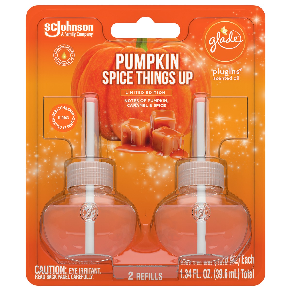 slide 1 of 6, Glade Plug In Refills, 2 Refills, Electric Scented Oil, Pumpkin Spice Things Up, 1.34 fl oz