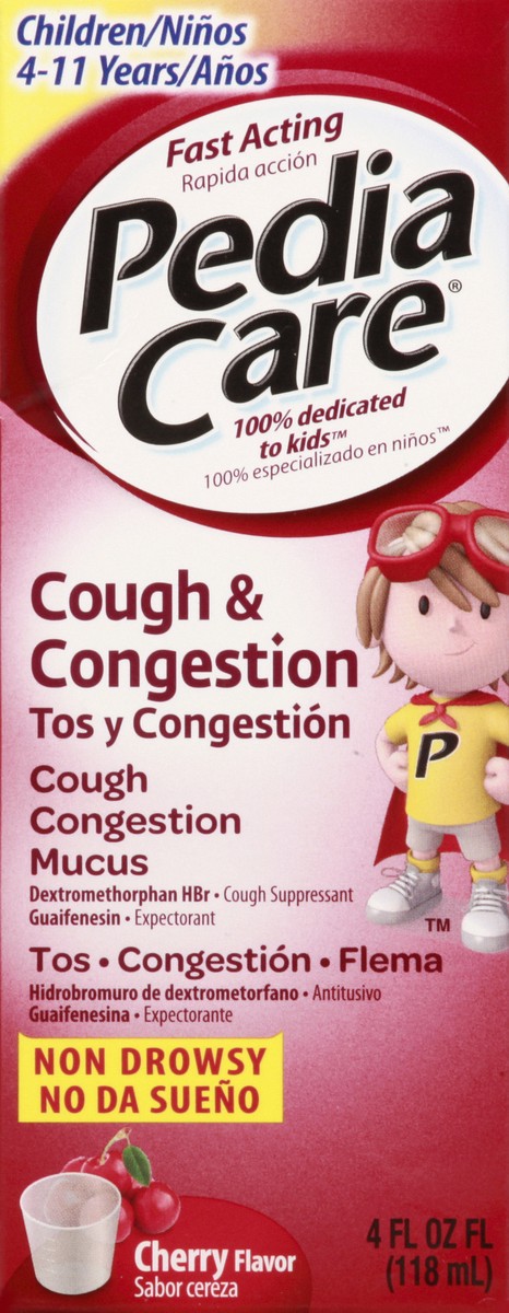 slide 2 of 12, PediaCare Non Drowsy Cherry Flavor Cough & Congestion 4 oz, 4 oz