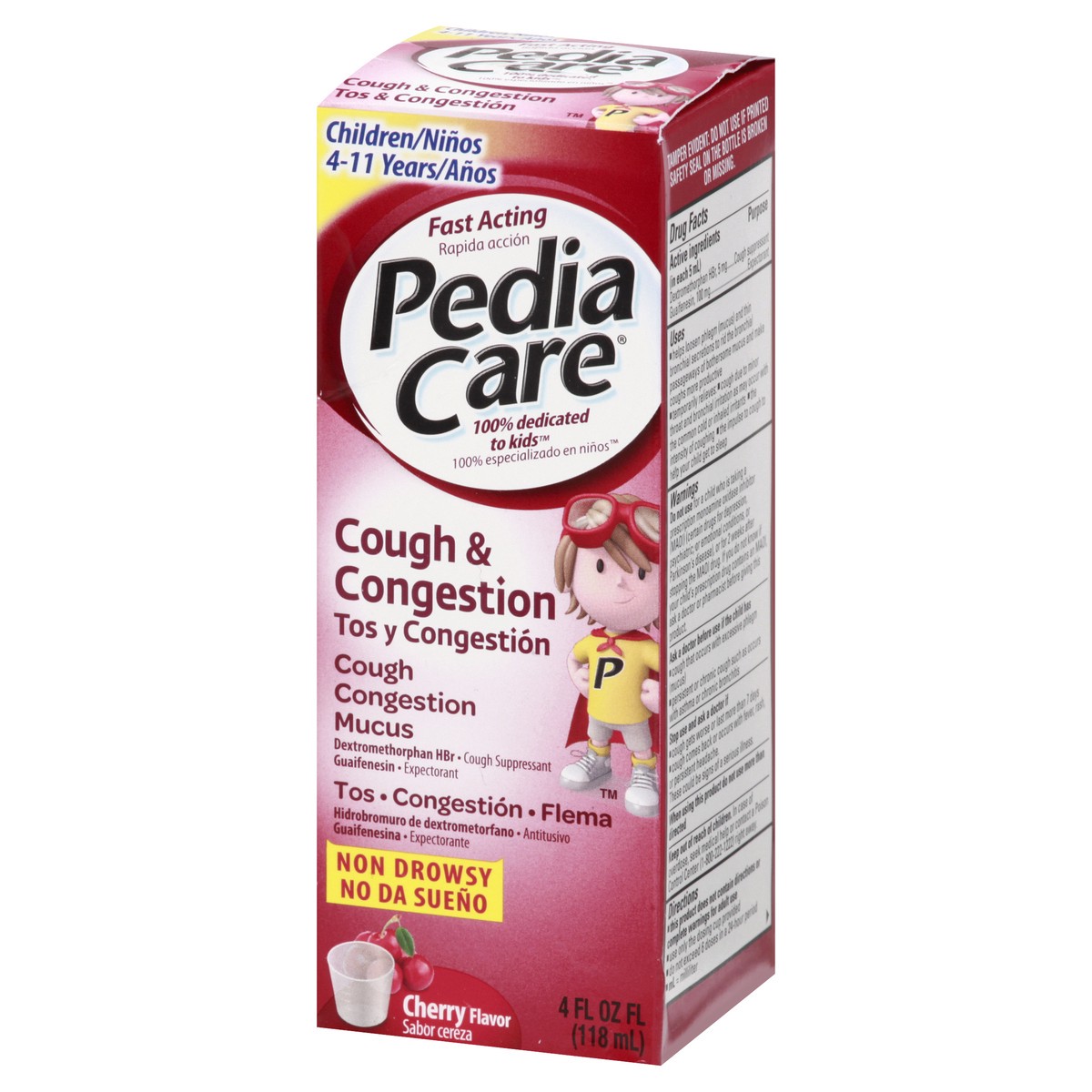 slide 3 of 12, PediaCare Non Drowsy Cherry Flavor Cough & Congestion 4 oz, 4 oz