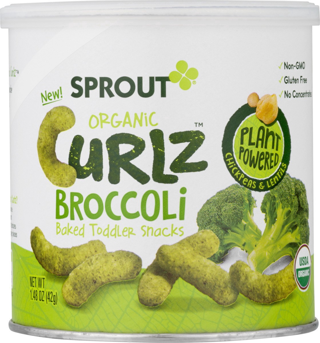 slide 10 of 12, Sprout Organics Curlz 12 Months & Up Organic Broccoli Flavored Baked Snack Toddler 1.48 oz, 1.48 oz