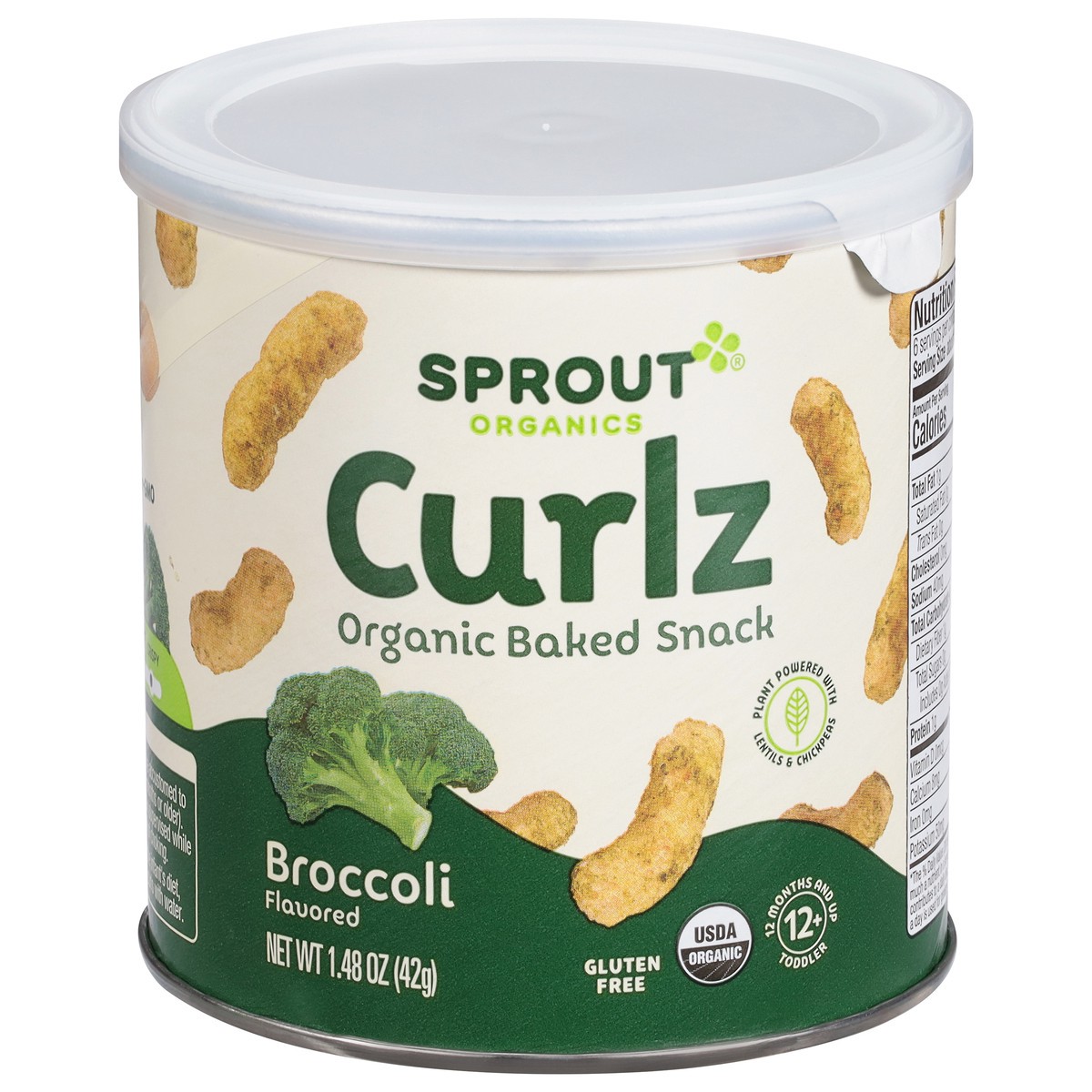 slide 1 of 12, Sprout Organics Curlz 12 Months & Up Organic Broccoli Flavored Baked Snack Toddler 1.48 oz, 1.48 oz