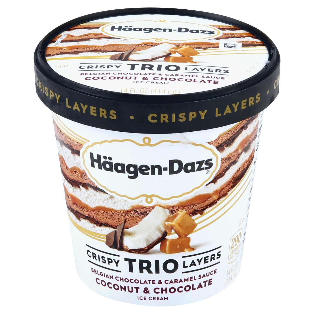 slide 1 of 6, Häagen-Dazs Crispy Trio Layers Coconut & Chocolate Ice Cream, 14 oz
