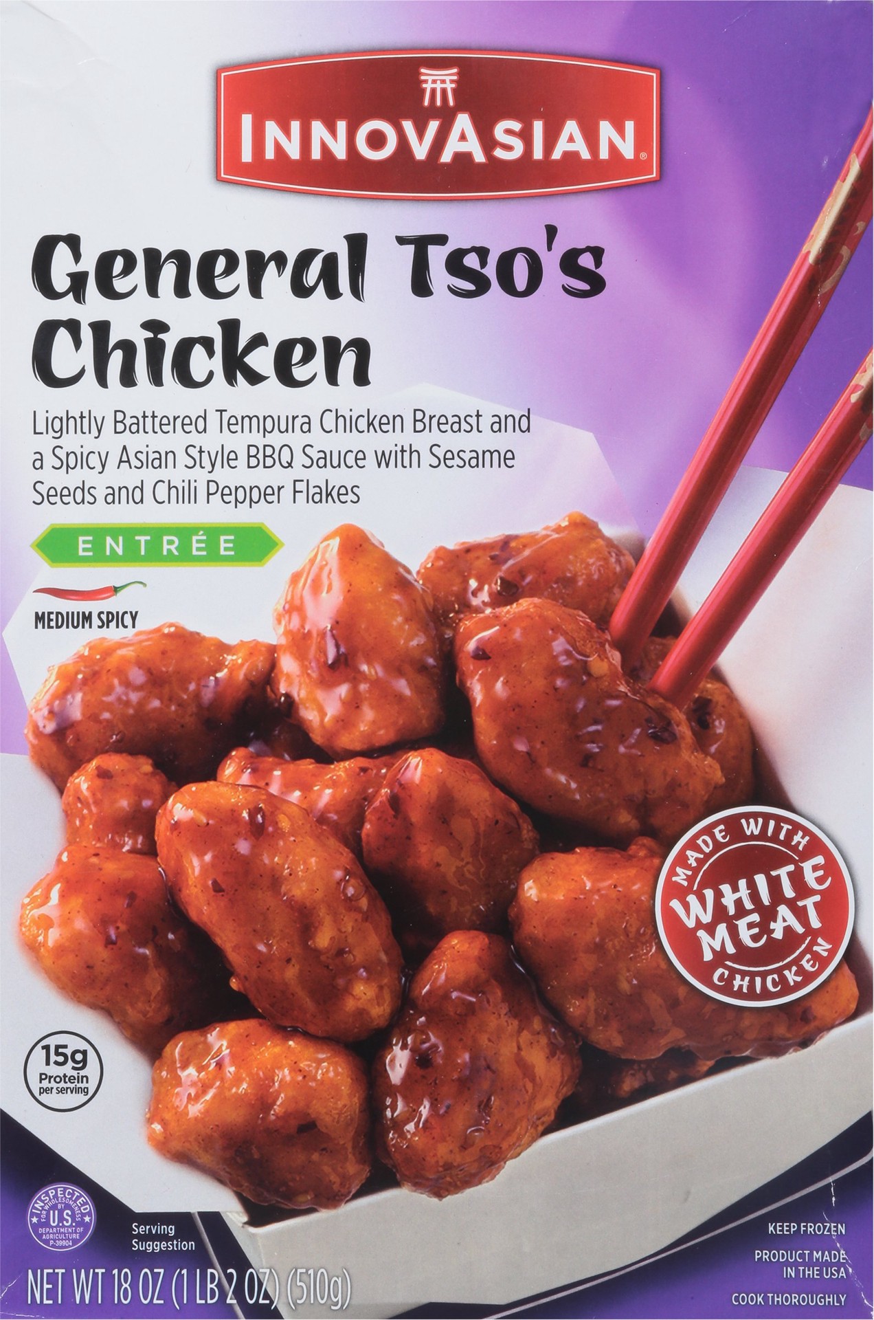 slide 1 of 9, InnovAsian General Tso's Chicken, 18 oz