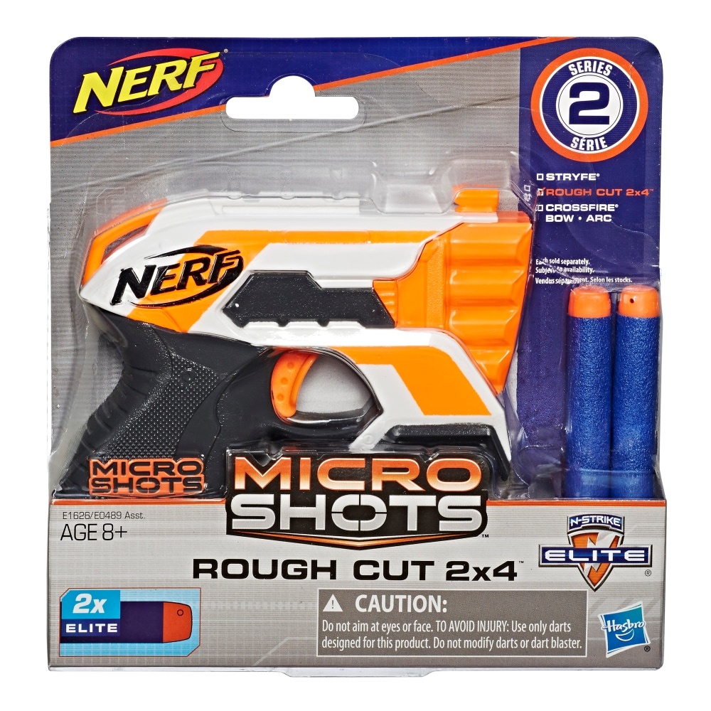 slide 1 of 1, Nerf Microshots N-Strike Elite Rough Cut 2X4 Blaster, 1 ct