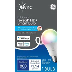GE Cync Reveal Smart A21 LED Light Bulbs - Full Color