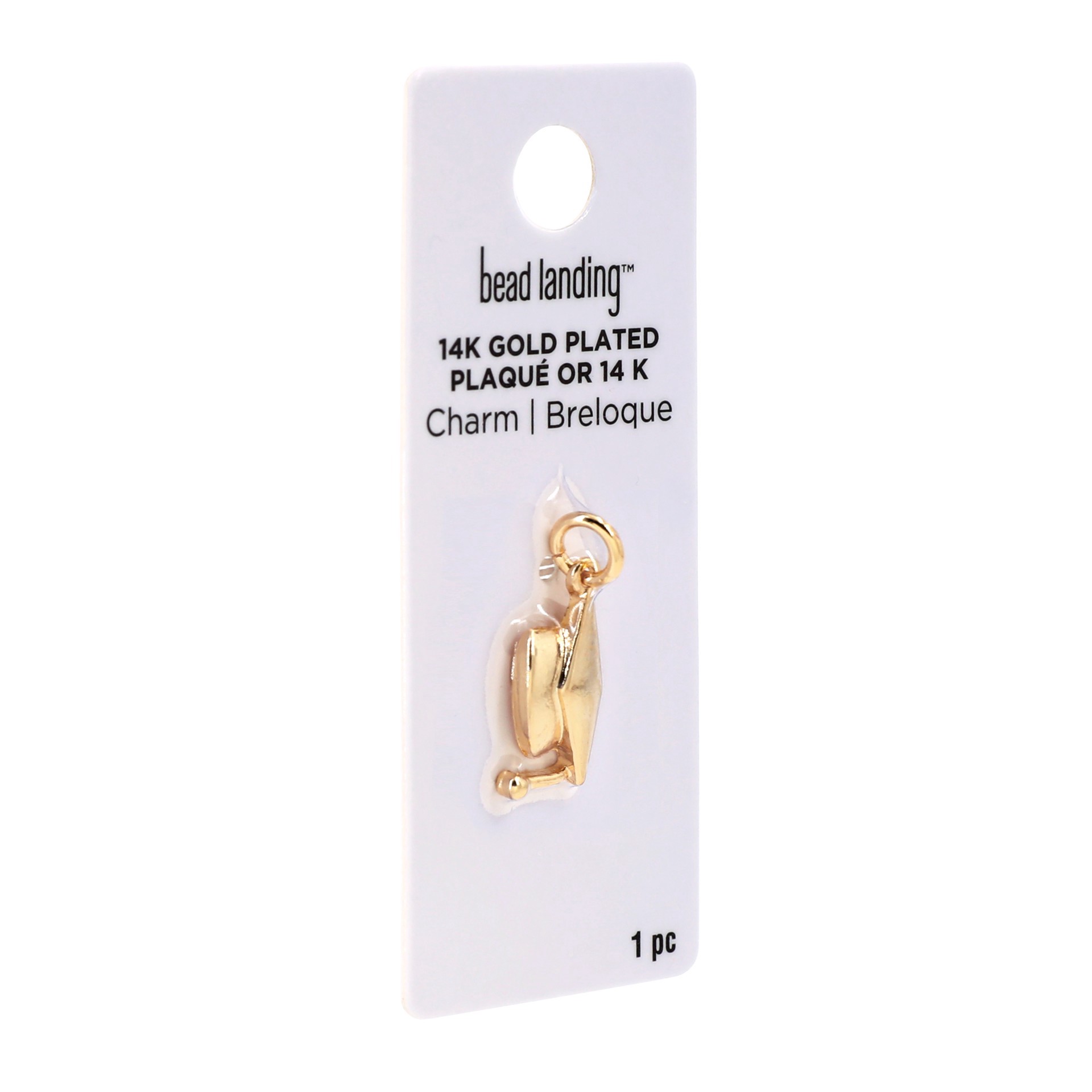 slide 2 of 4, 14k Gold Plated Graduation Cap Charm By Bead Landing, 0.31 in x 0.87 in x 0.08 in