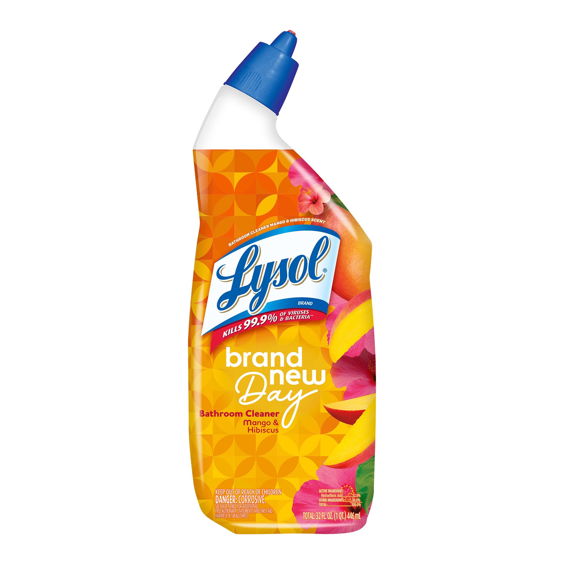 slide 1 of 9, Lysol Toilet Bowl Cleaner Gel, For Cleaning and Disinfecting, Stain Removal, Brand New Day, Mango and Hibiscus, 24oz, 24 oz