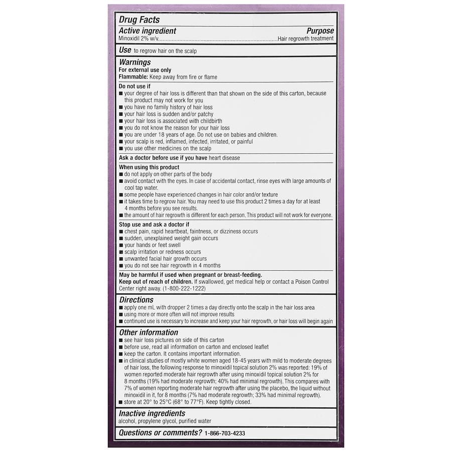 slide 5 of 5, Walgreens Women's Hair Regrowth Treatment, 2 fl oz