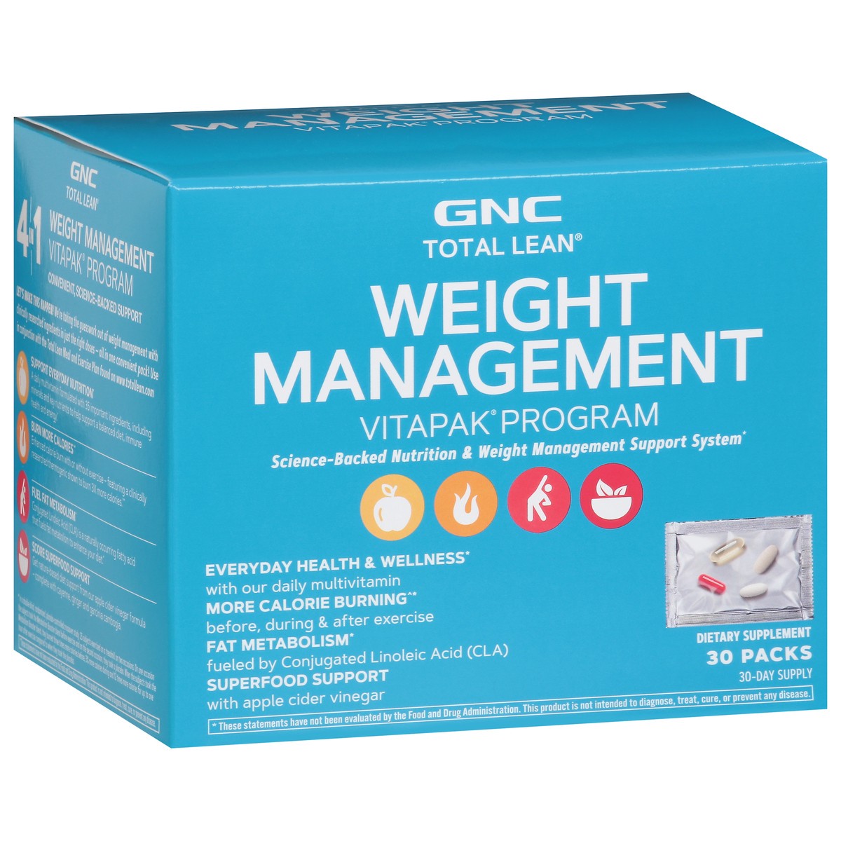 slide 2 of 10, GNC Total Lean 4-in-1 Weight Management Vitapak Program 30 Packs, 30 ct