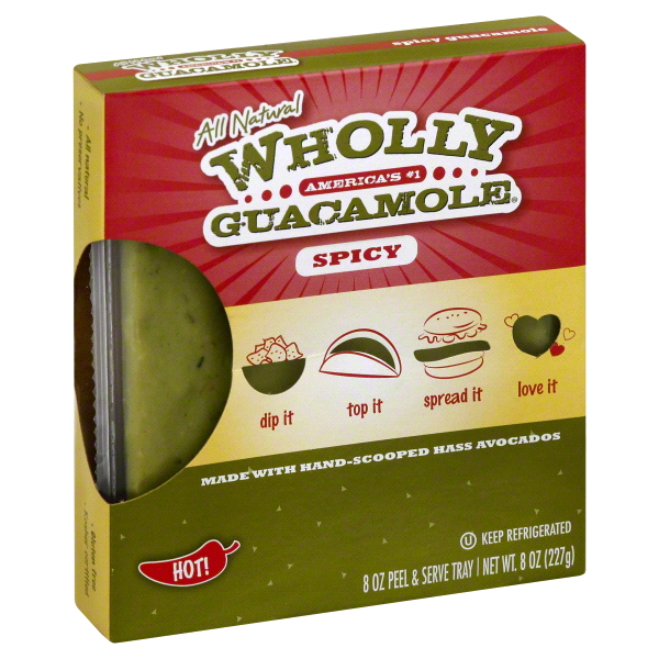 slide 1 of 1, Wholly Guacamole Spicy, 16 oz