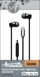 Acoustix Lightning Tip Earbuds - Black