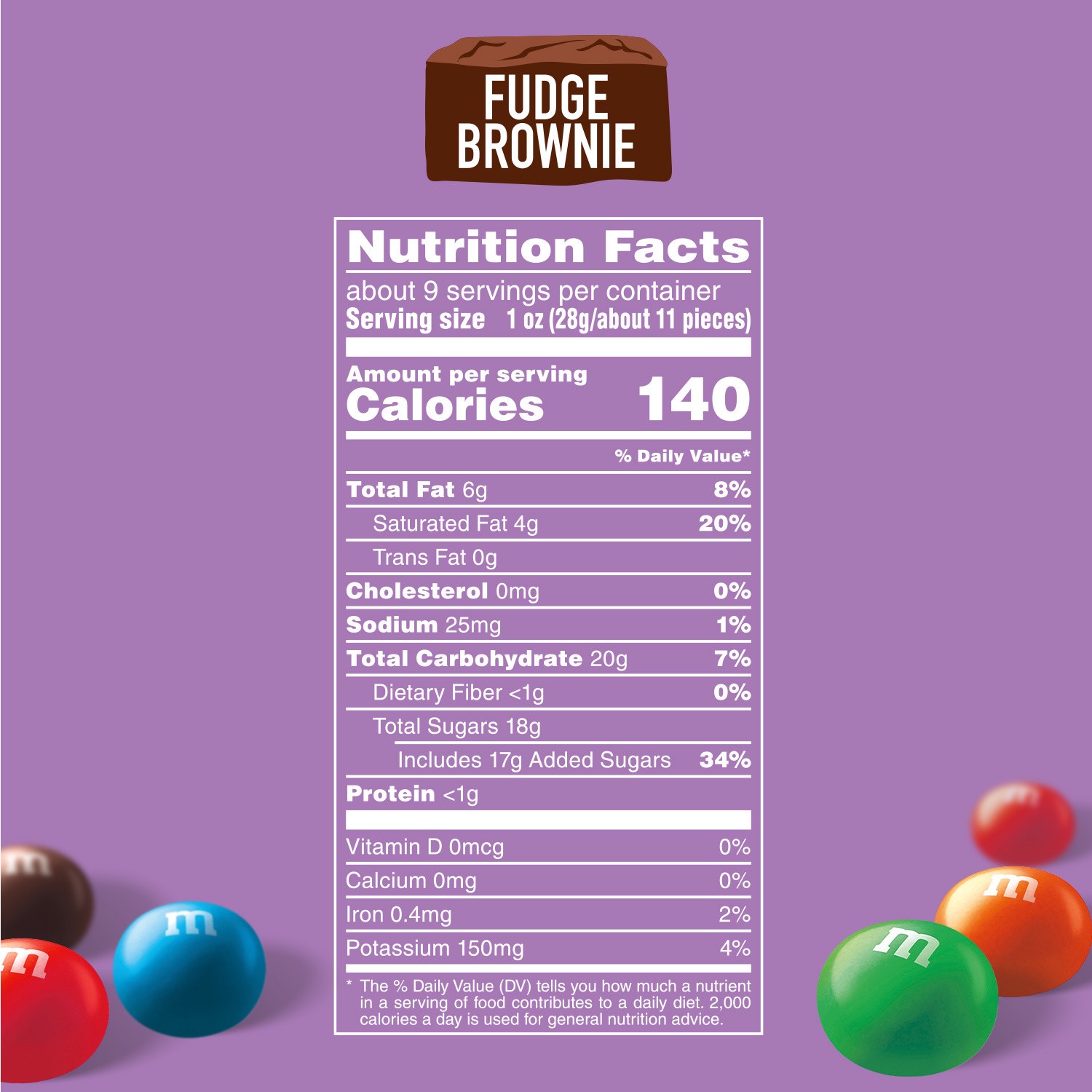 slide 6 of 8, M&M's Fudge Brownie Chocolate Candy, Sharing Size, 9.05 oz Bag, 9.05 oz