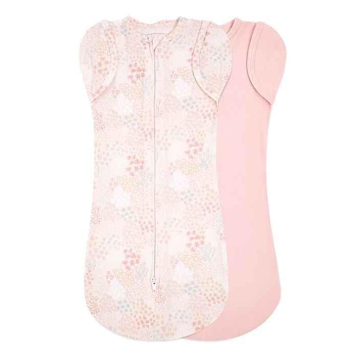 slide 1 of 6, aden + anais essentials Newborn Tender Flower Snug Swaddle Blankets - Pink, 2 ct