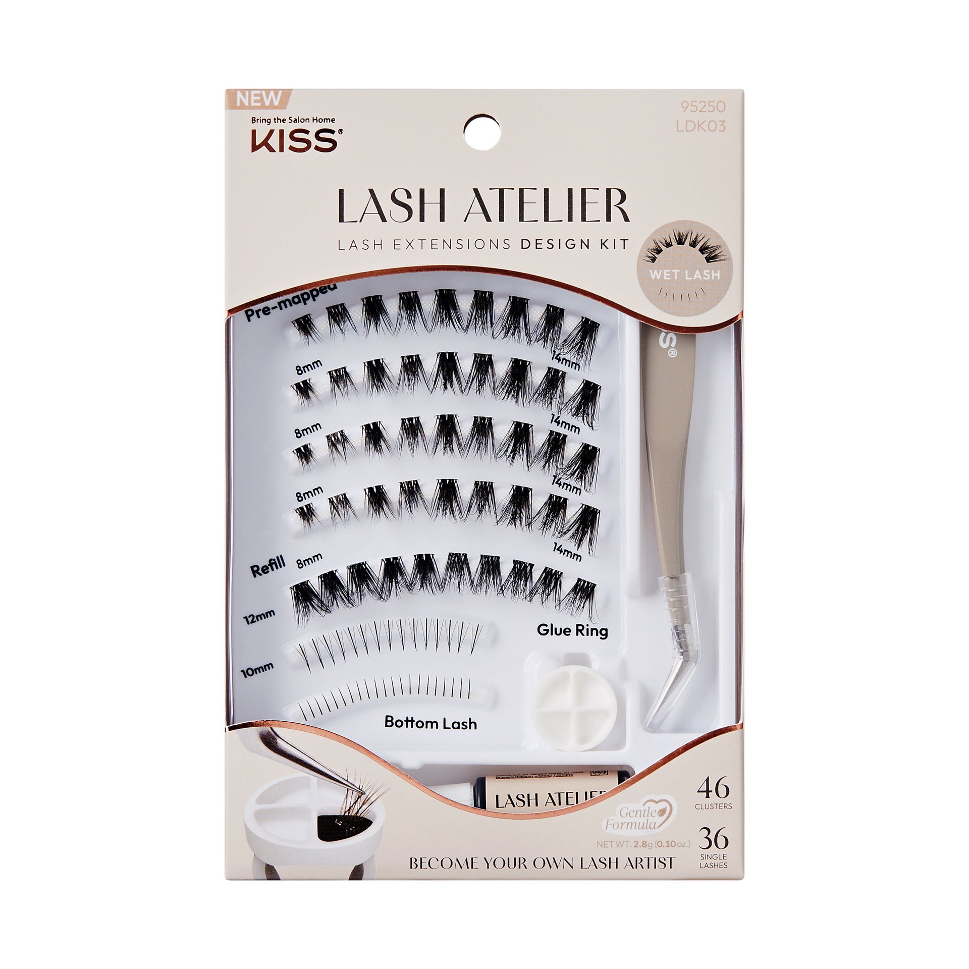 slide 1 of 1, KISS Lash Atelier Design Kit - Wet Lash 03, 1 ct