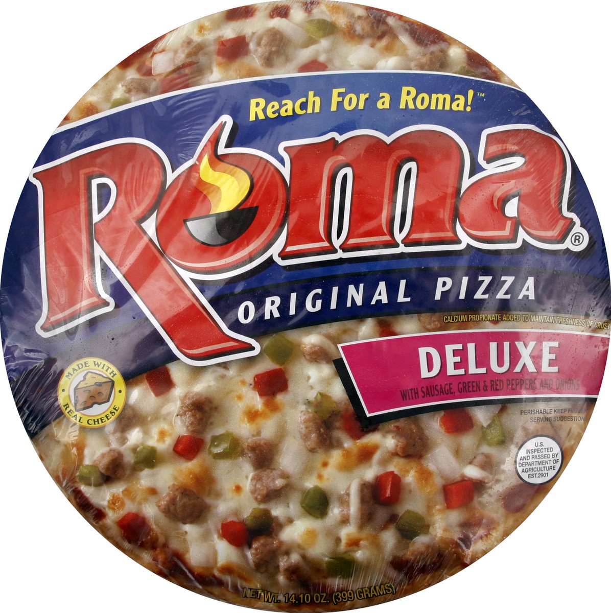 slide 3 of 3, Roma Pizza Orig Deluxe 14.10 Oz, 14.1 oz