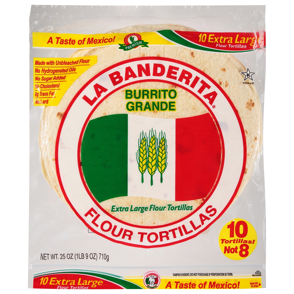 slide 1 of 2, La Banderita Extra Large Burrito Flour Tortillas, 10 ct
