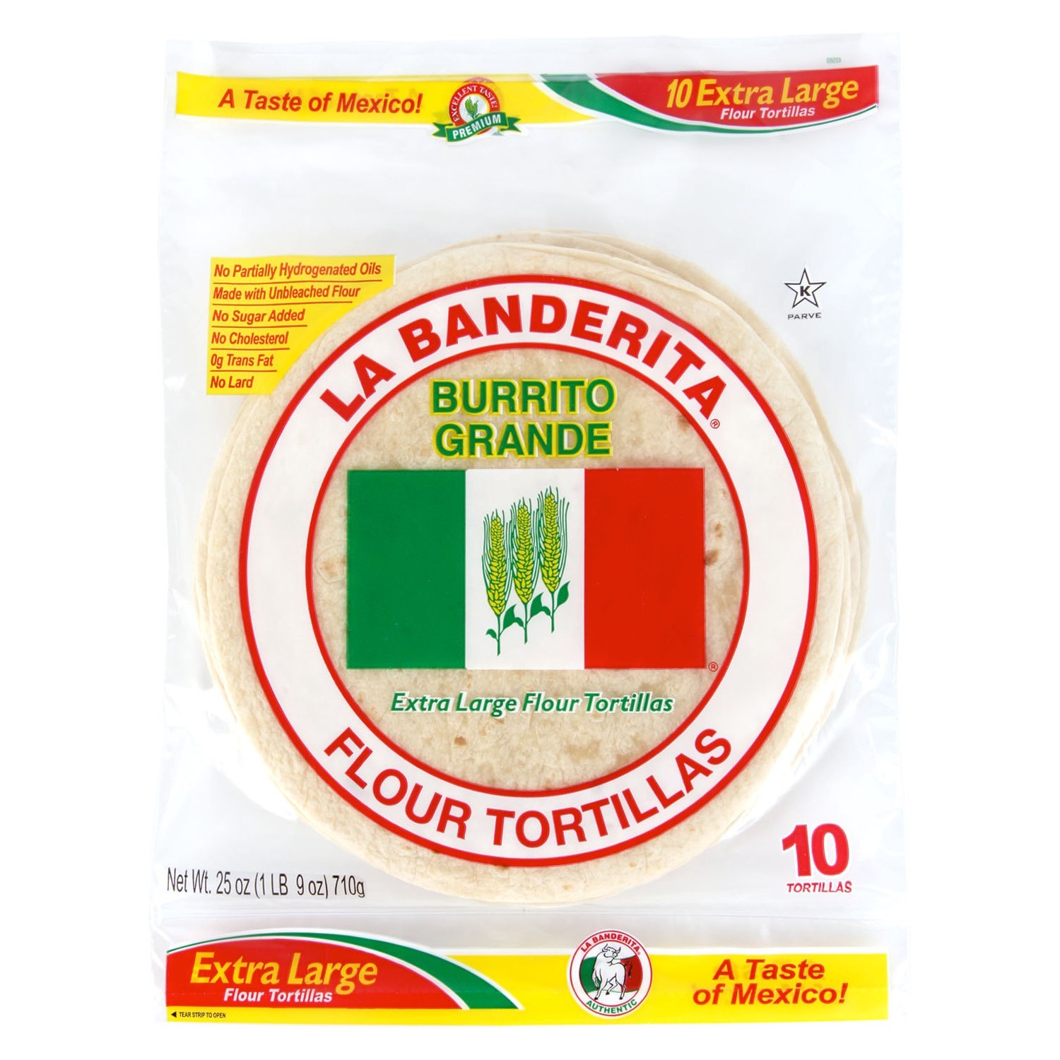 slide 1 of 3, La Banderita Extra Large Burrito Grande Flour Tortillas 10 ea, 10 ct