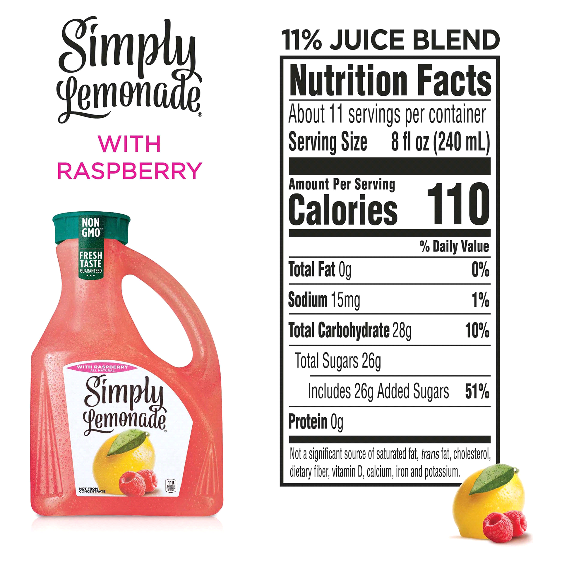 slide 12 of 21, Simply Lemonade w/ Raspberry Bottle, 2.63 Liters, 89 fl oz