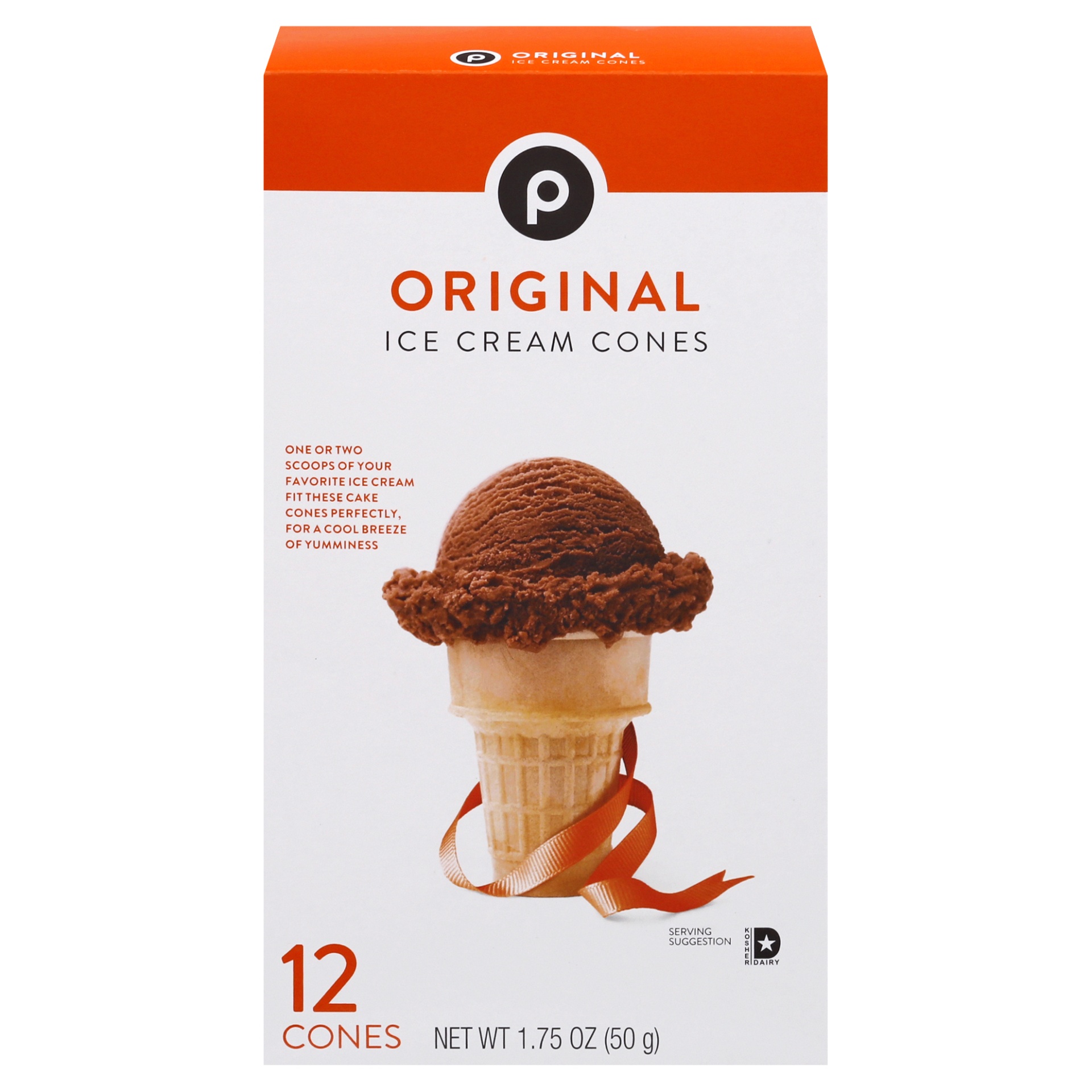 slide 1 of 1, Publix Original Ice Cream Cones, 12 ct