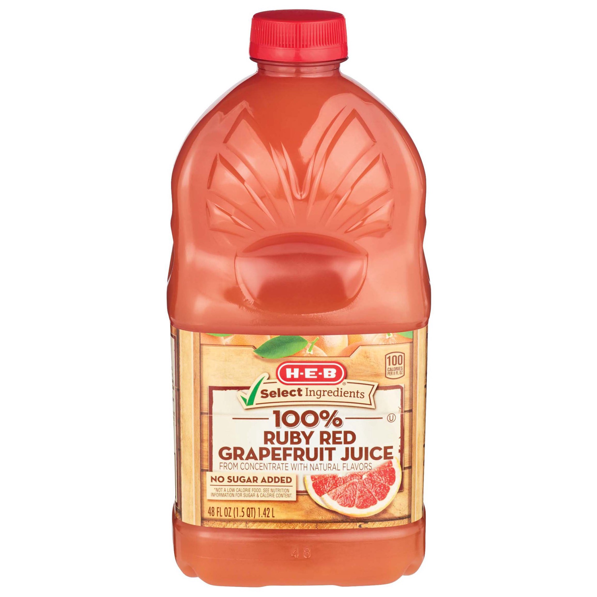 slide 1 of 1, H-E-B Its Juice 100% Ruby Red Grapefruit Juice - 48 fl oz, 48 fl oz
