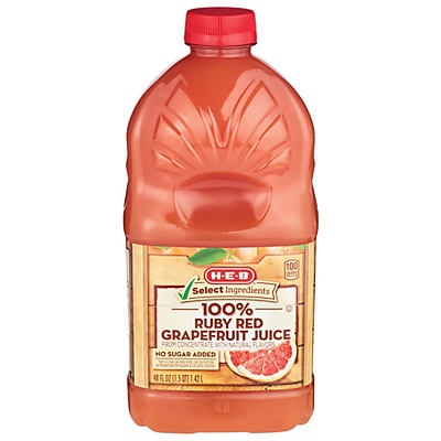 slide 1 of 1, H-E-B Its Juice 100% Ruby Red Grapefruit Juice - 48 fl oz, 48 fl oz