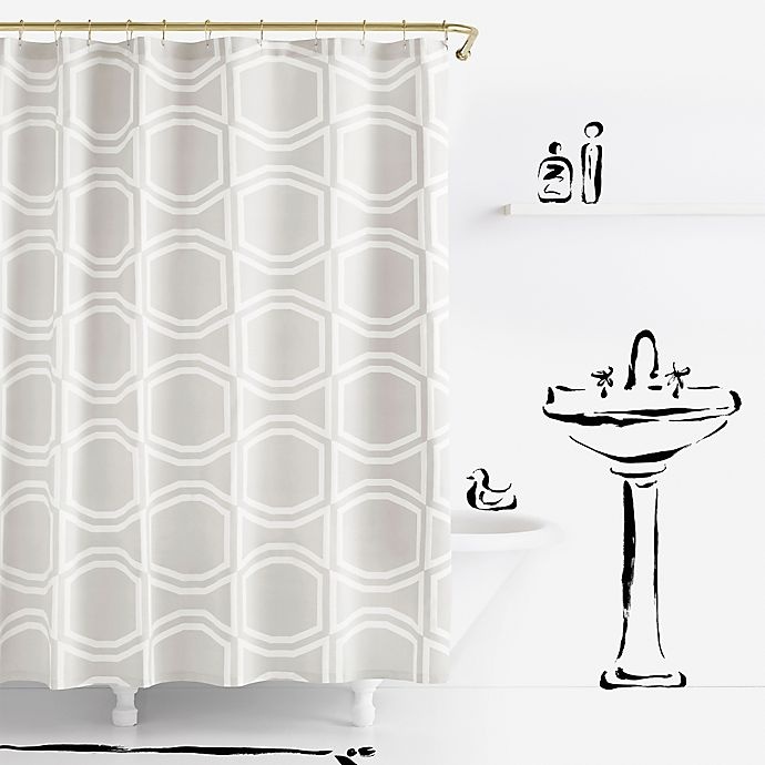 Kate Spade New York Bow Tile Shower Curtain - Platinum 1 ct | Shipt