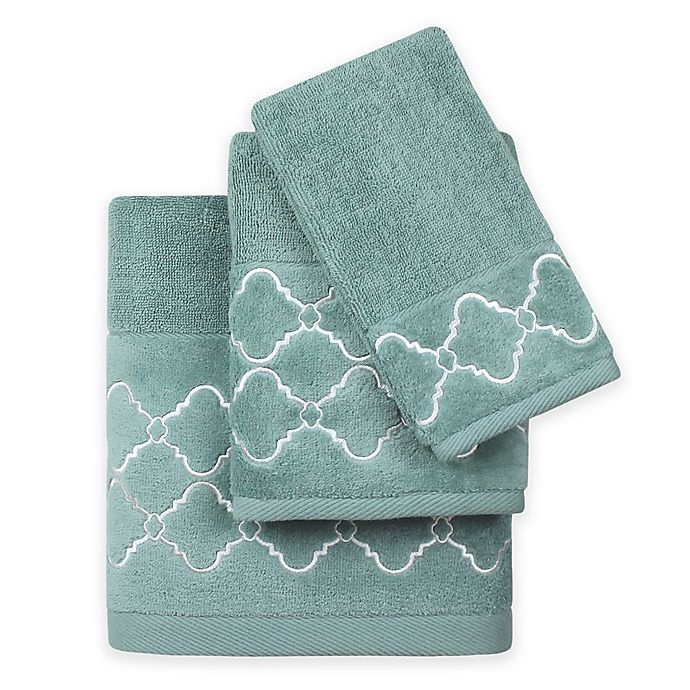 slide 1 of 1, Colordrift Mandy Fingertip Towel - Aqua, 1 ct