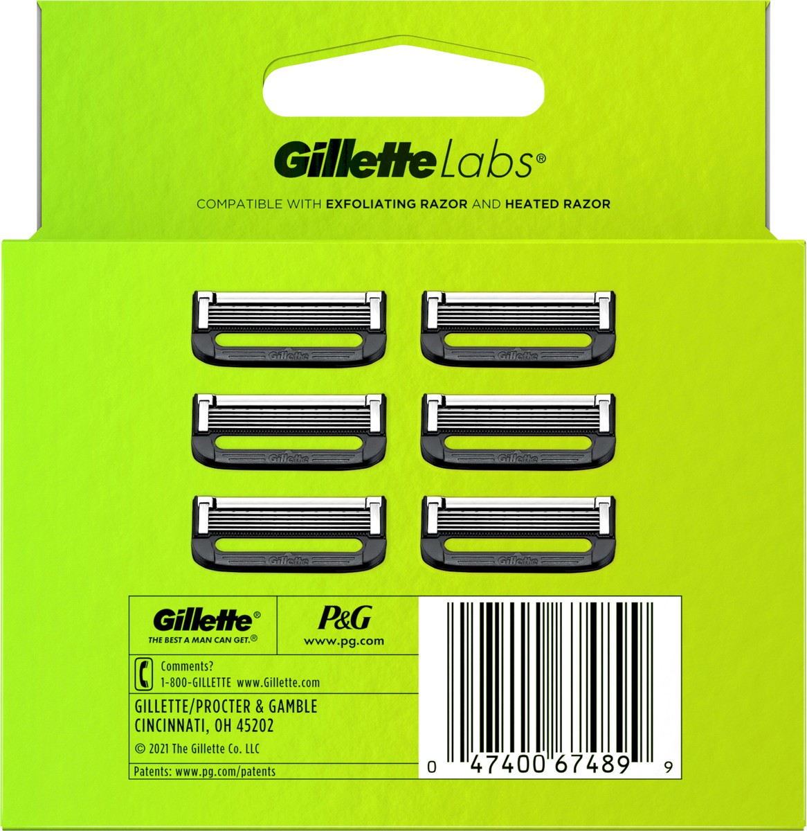 slide 3 of 3, GilletteLabs Razor Blade Refills, Compatible with GilletteLabs with Exfoliating Bar by Gillette and Heated Razor, 6 Refills, 1 ct
