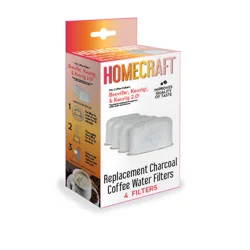 HOME CRAFT Homecraft Single Brew Replacement Charcoal Coffee Water Filters 4pk
