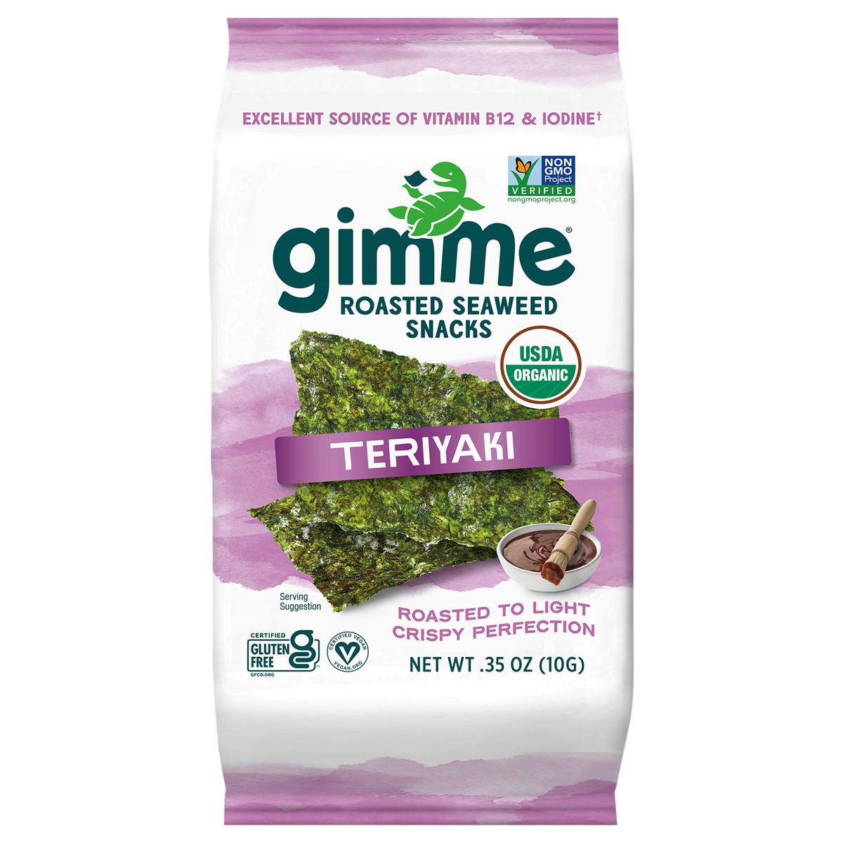 slide 1 of 2, gimme Seaweed Organic Premium Roasted Seaweed Snack, Teriyaki- 0.35 oz, 0.35 oz