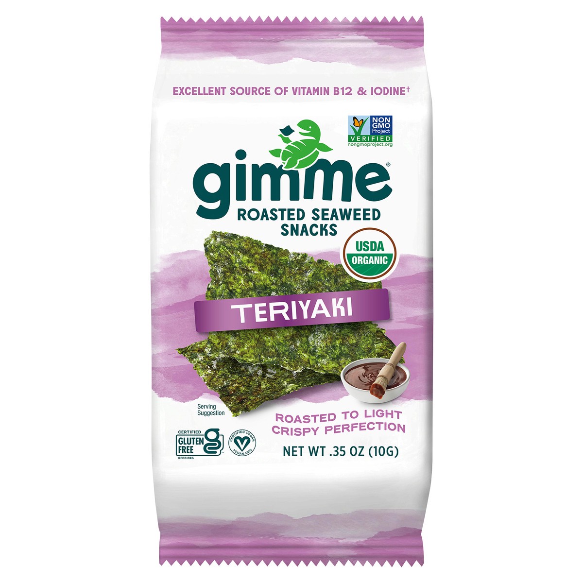 slide 1 of 1, gimme Seaweed Organic Premium Roasted Seaweed Snack, Teriyaki- 0.35 oz, 0.35 oz
