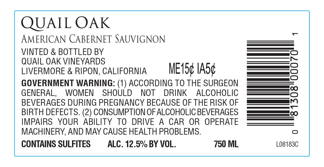 slide 2 of 4, Quail Oak Cabernet Sauvignon, Red Wine, 750ml, 750 ml
