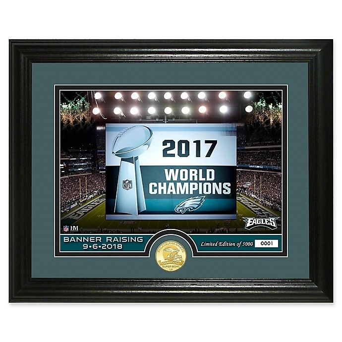 slide 1 of 1, NFL Philadelphia Eagles Super Bowl Champions Banner Raising Photo Mint, 1 ct