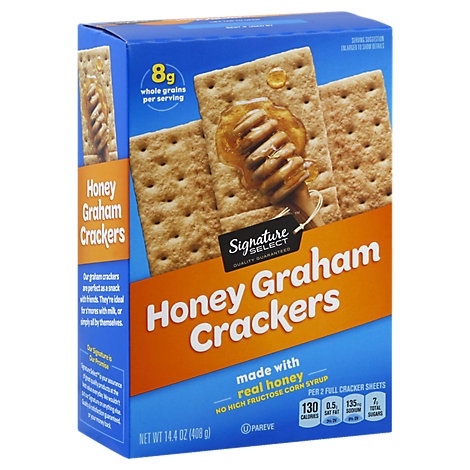 slide 1 of 1, Signature Select Crackers Graham Honey, 14.4 oz