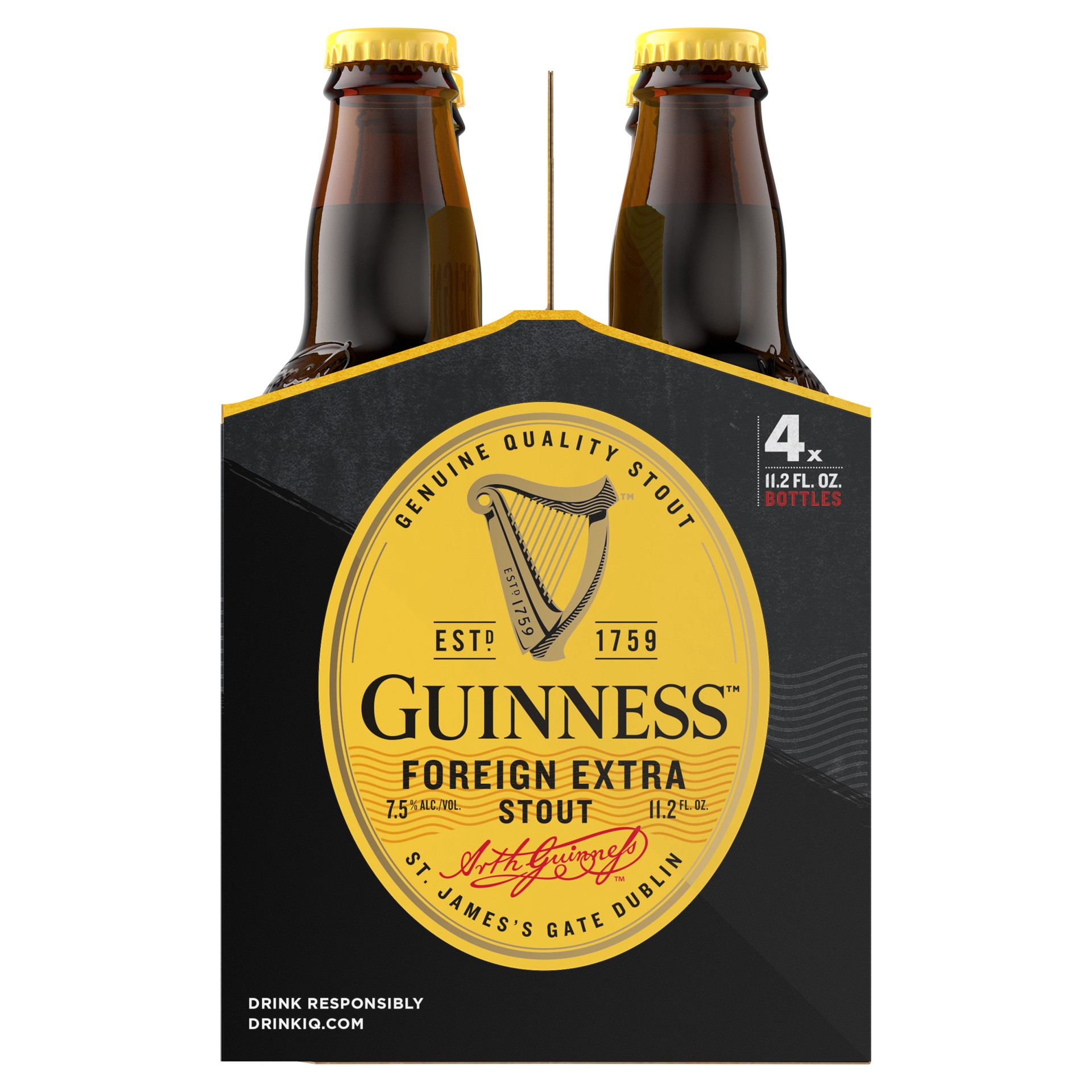 slide 9 of 10, Guinness Foreign Extra Stout Beer, 11.2oz Bottles, 4pk, 11.2 fl oz