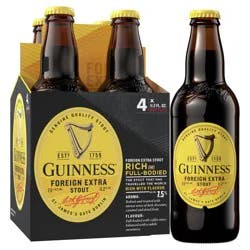 Guinness Foreign Extra Stout Beer, 4 pack Bottles, 11.2 fl oz