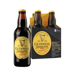 Guinness Foreign Extra Stout Beer, 4 pack Bottles, 11.2 fl oz