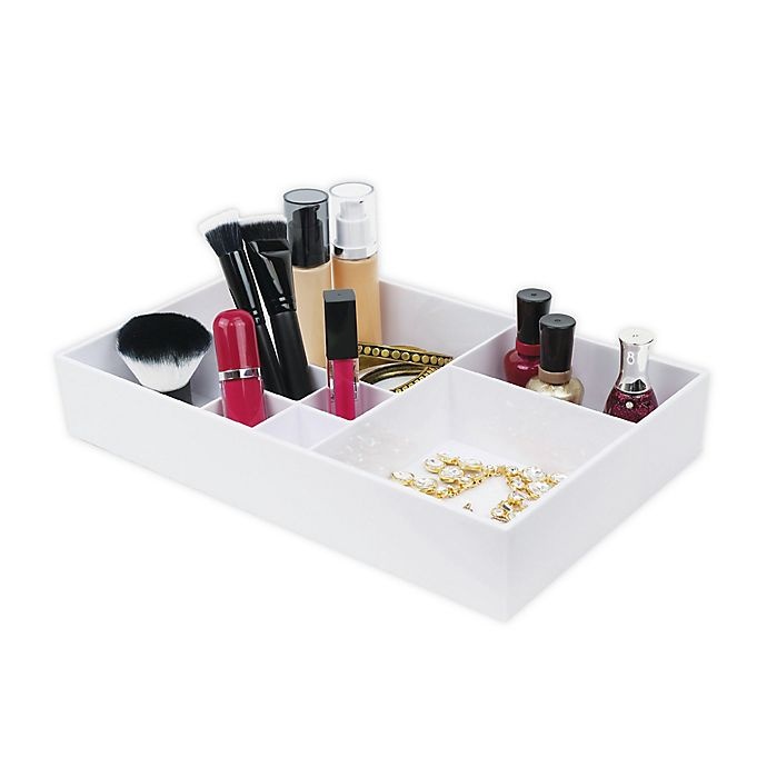 slide 1 of 1, Splash 8-Compartment Cosmetic Tray - White, 1 ct